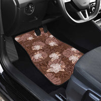 Hawaii Car Mats Brown Polynesian Monstera Patterns - Polynesian Pride
