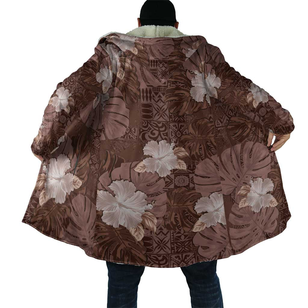 Hawaii Cloak Brown Polynesian Monstera Patterns - Polynesian Pride