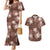Hawaii Couples Matching Mermaid Dress and Hawaiian Shirt Brown Polynesian Monstera Patterns - Polynesian Pride