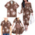 Hawaii Family Matching Off The Shoulder Long Sleeve Dress and Hawaiian Shirt Brown Polynesian Monstera Patterns - Polynesian Pride