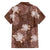 Hawaii Family Matching Off The Shoulder Long Sleeve Dress and Hawaiian Shirt Brown Polynesian Monstera Patterns - Polynesian Pride