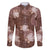Hawaii Family Matching Off The Shoulder Long Sleeve Dress and Hawaiian Shirt Brown Polynesian Monstera Patterns - Polynesian Pride