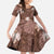 Hawaii Family Matching Off Shoulder Maxi Dress and Hawaiian Shirt Brown Polynesian Monstera Patterns - Polynesian Pride