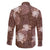 Hawaii Family Matching Off Shoulder Short Dress and Hawaiian Shirt Brown Polynesian Monstera Patterns - Polynesian Pride