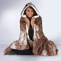 Hawaii Hooded Blanket Brown Polynesian Monstera Patterns - Polynesian Pride