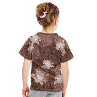 Hawaii Kid T Shirt Brown Polynesian Monstera Patterns DT05 - Polynesian Pride