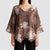 Hawaii Kimono Sleeve Blouse Brown Polynesian Monstera Patterns - Polynesian Pride