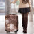 Hawaii Luggage Cover Brown Polynesian Monstera Patterns - Polynesian Pride