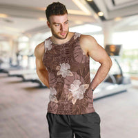 Hawaii Men Tank Top Brown Polynesian Monstera Patterns - Polynesian Pride