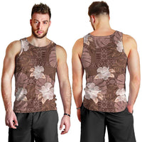 Hawaii Men Tank Top Brown Polynesian Monstera Patterns - Polynesian Pride