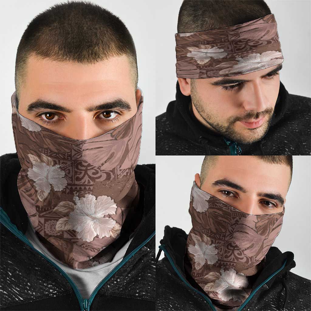 Hawaii Neck Gaiter Brown Polynesian Monstera Patterns DT05