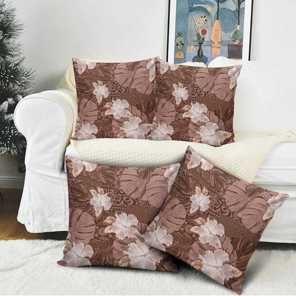 Hawaii Pillow Cover Brown Polynesian Monstera Patterns DT05 - Polynesian Pride