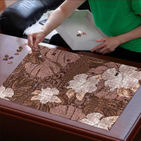 Hawaii Puzzle Brown Polynesian Monstera Patterns - Polynesian Pride