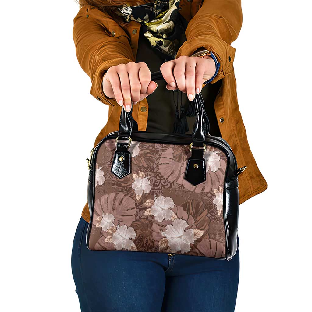 Hawaii Shoulder Handbag Brown Polynesian Monstera Patterns DT05 One Size Brown - Polynesian Pride