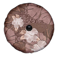 Hawaii Spare Tire Cover Brown Polynesian Monstera Patterns - Polynesian Pride