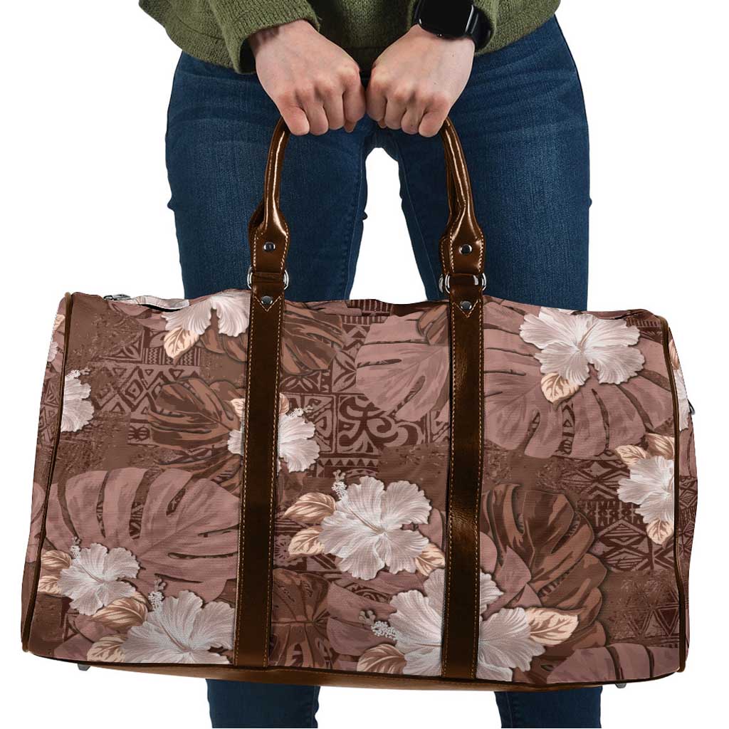 Hawaii Travel Bag Brown Polynesian Monstera Patterns DT05 Brown - Polynesian Pride