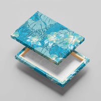 Hawaii Canvas Wall Art Teal Polynesian Monstera Patterns - Polynesian Pride