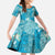Hawaii Family Matching Off The Shoulder Long Sleeve Dress and Hawaiian Shirt Teal Polynesian Monstera Patterns - Polynesian Pride