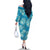 Hawaii Family Matching Off The Shoulder Long Sleeve Dress and Hawaiian Shirt Teal Polynesian Monstera Patterns - Polynesian Pride
