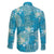 Hawaii Family Matching Off Shoulder Short Dress and Hawaiian Shirt Teal Polynesian Monstera Patterns - Polynesian Pride
