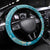 Hawaii Steering Wheel Cover Teal Polynesian Monstera Patterns - Polynesian Pride