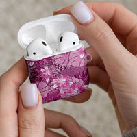 Hawaii AirPods Case Magenta Polynesian Monstera Patterns - Polynesian Pride