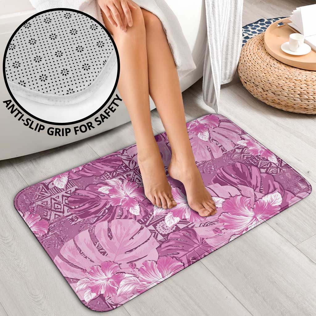 Hawaii Bathroom Set Magenta Polynesian Monstera Patterns - Polynesian Pride