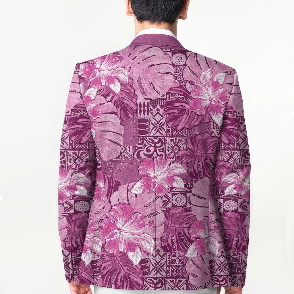 Hawaii Blazer Magenta Polynesian Monstera Patterns - Polynesian Pride