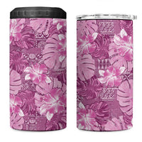 Hawaii 4 in 1 Can Cooler Tumbler Magenta Polynesian Monstera Patterns - Polynesian Pride