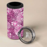 Hawaii 4 in 1 Can Cooler Tumbler Magenta Polynesian Monstera Patterns - Polynesian Pride