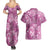 Hawaii Couples Matching Summer Maxi Dress and Hawaiian Shirt Magenta Polynesian Monstera Patterns - Polynesian Pride