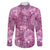 Hawaii Family Matching Summer Maxi Dress and Hawaiian Shirt Magenta Polynesian Monstera Patterns - Polynesian Pride