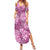 Hawaii Family Matching Summer Maxi Dress and Hawaiian Shirt Magenta Polynesian Monstera Patterns - Polynesian Pride