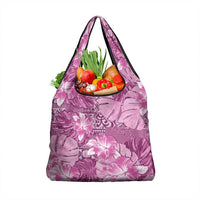 Hawaii Grocery Bag Magenta Polynesian Monstera Patterns - Polynesian Pride