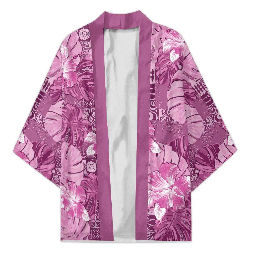 Hawaii Kimono Magenta Polynesian Monstera Patterns - Polynesian Pride