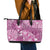 Hawaii Leather Tote Bag Magenta Polynesian Monstera Patterns - Polynesian Pride
