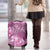 Hawaii Luggage Cover Magenta Polynesian Monstera Patterns - Polynesian Pride