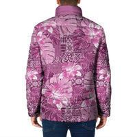 Hawaii Padded Jacket Magenta Polynesian Monstera Patterns - Polynesian Pride