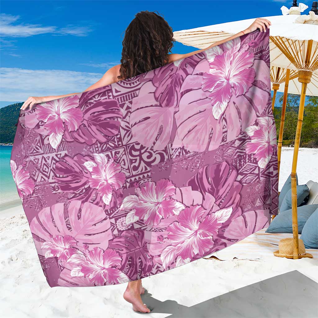 Hawaii Sarong Magenta Polynesian Monstera Patterns DT05 One Size 44 x 66 inches Magenta - Polynesian Pride
