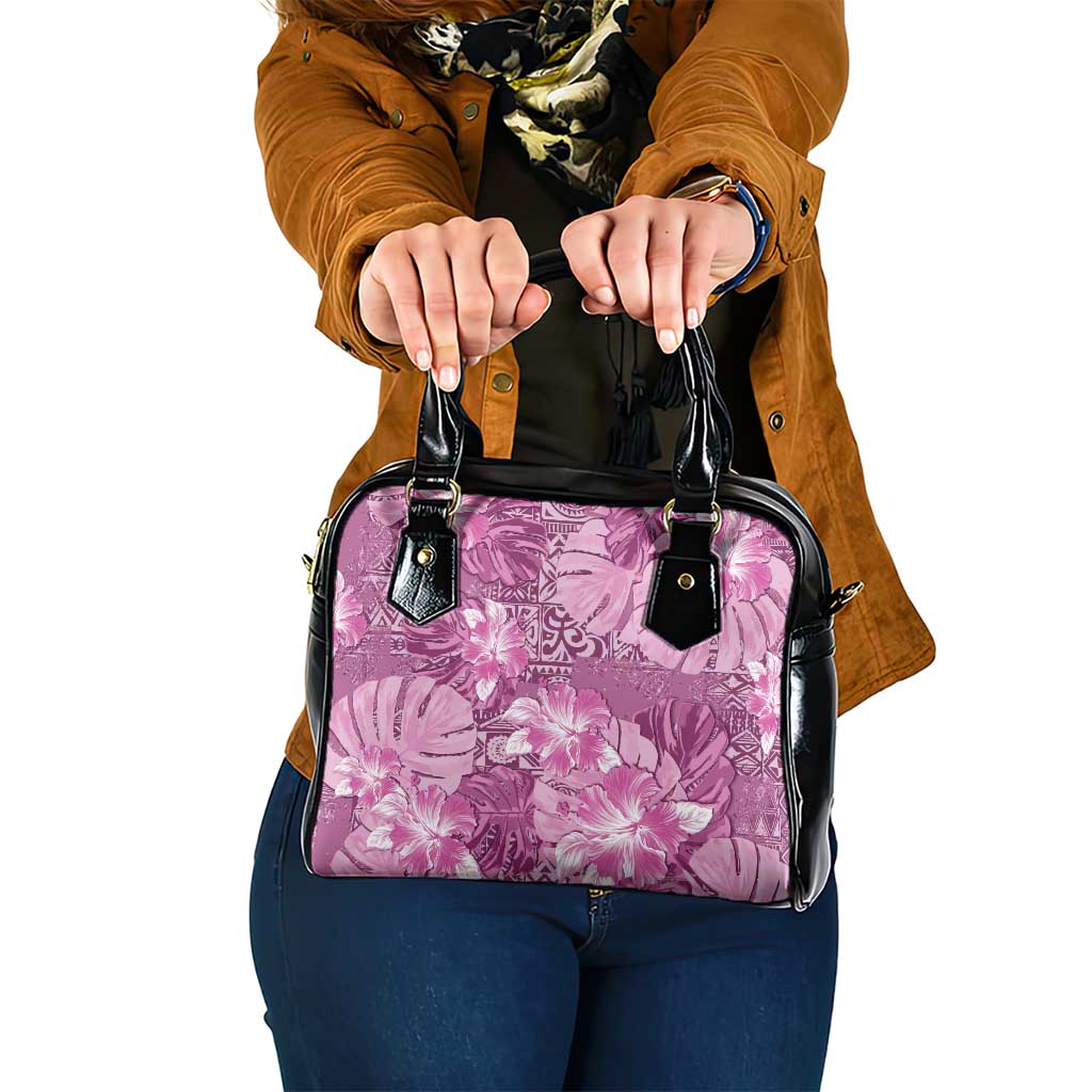Hawaii Shoulder Handbag Magenta Polynesian Monstera Patterns DT05 One Size Magenta - Polynesian Pride