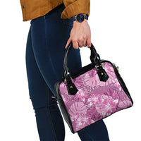 Hawaii Shoulder Handbag Magenta Polynesian Monstera Patterns - Polynesian Pride