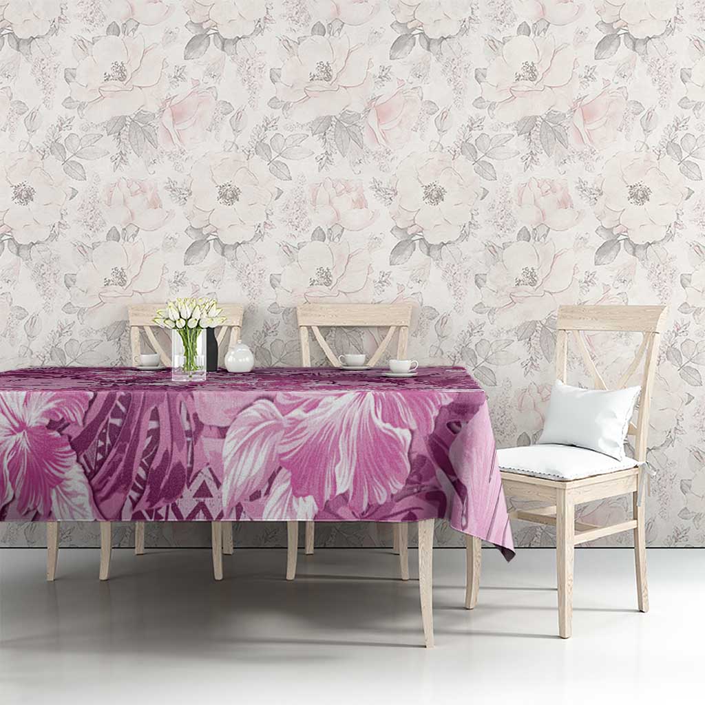 Hawaii Tablecloth Magenta Polynesian Monstera Patterns - Polynesian Pride