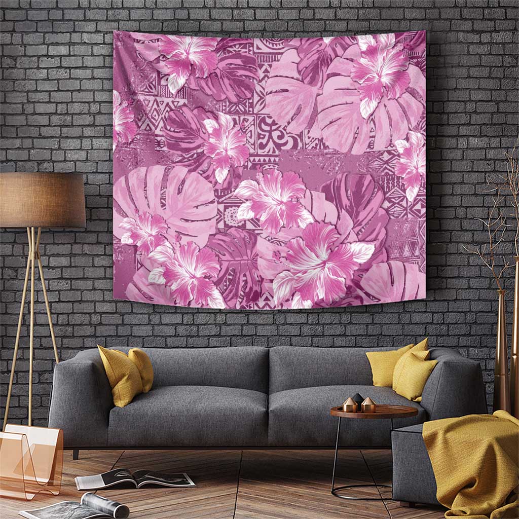 Hawaii Tapestry Magenta Polynesian Monstera Patterns - Polynesian Pride