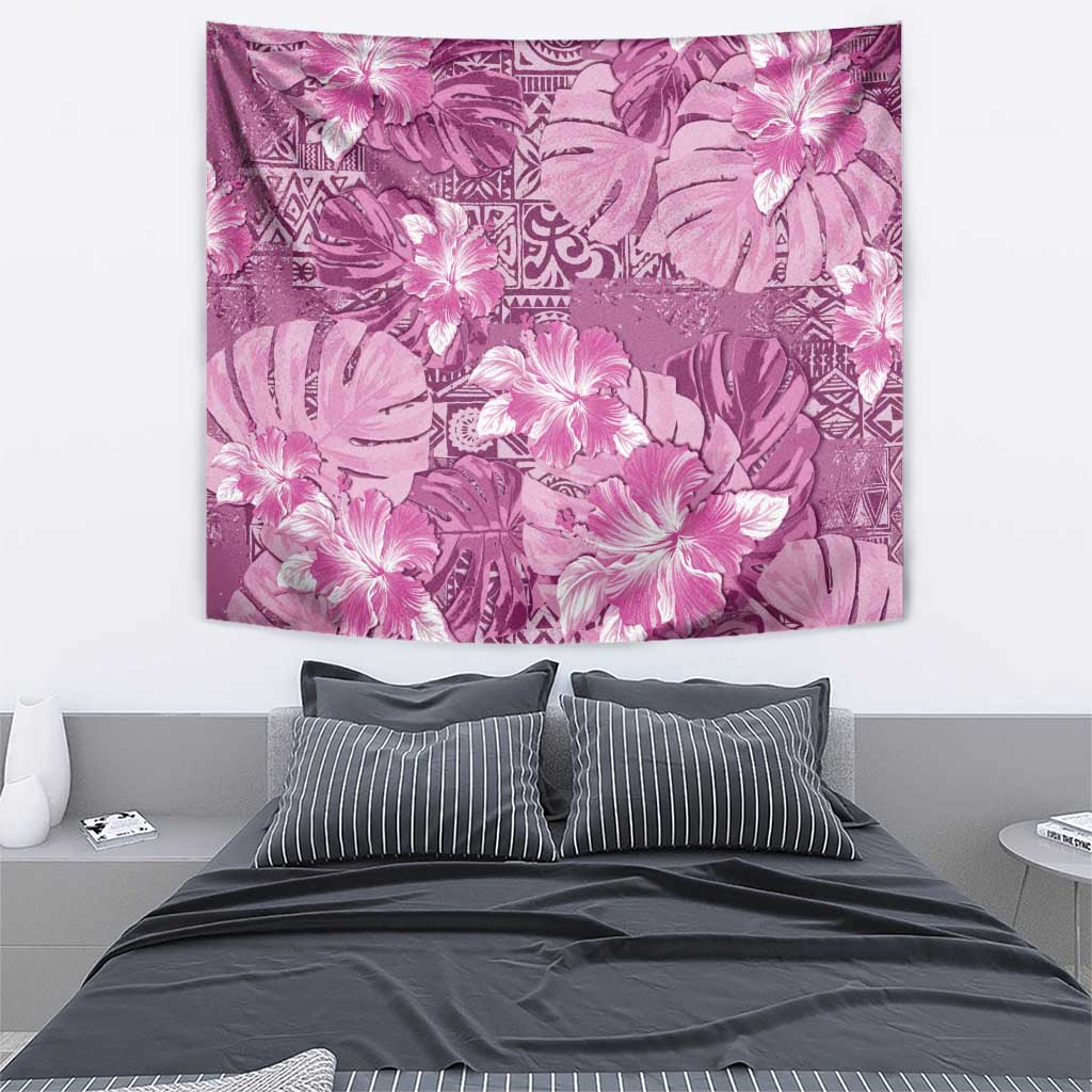 Hawaii Tapestry Magenta Polynesian Monstera Patterns - Polynesian Pride