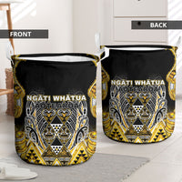 Aotearoa Ngati Whatua Laundry Basket Maori Tribal Gold Paua Shell Pattern