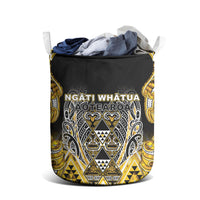 Aotearoa Ngati Whatua Laundry Basket Maori Tribal Gold Paua Shell Pattern