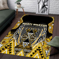 Aotearoa Ngati Whatua Area Rug Maori Tribal Gold Paua Shell Pattern