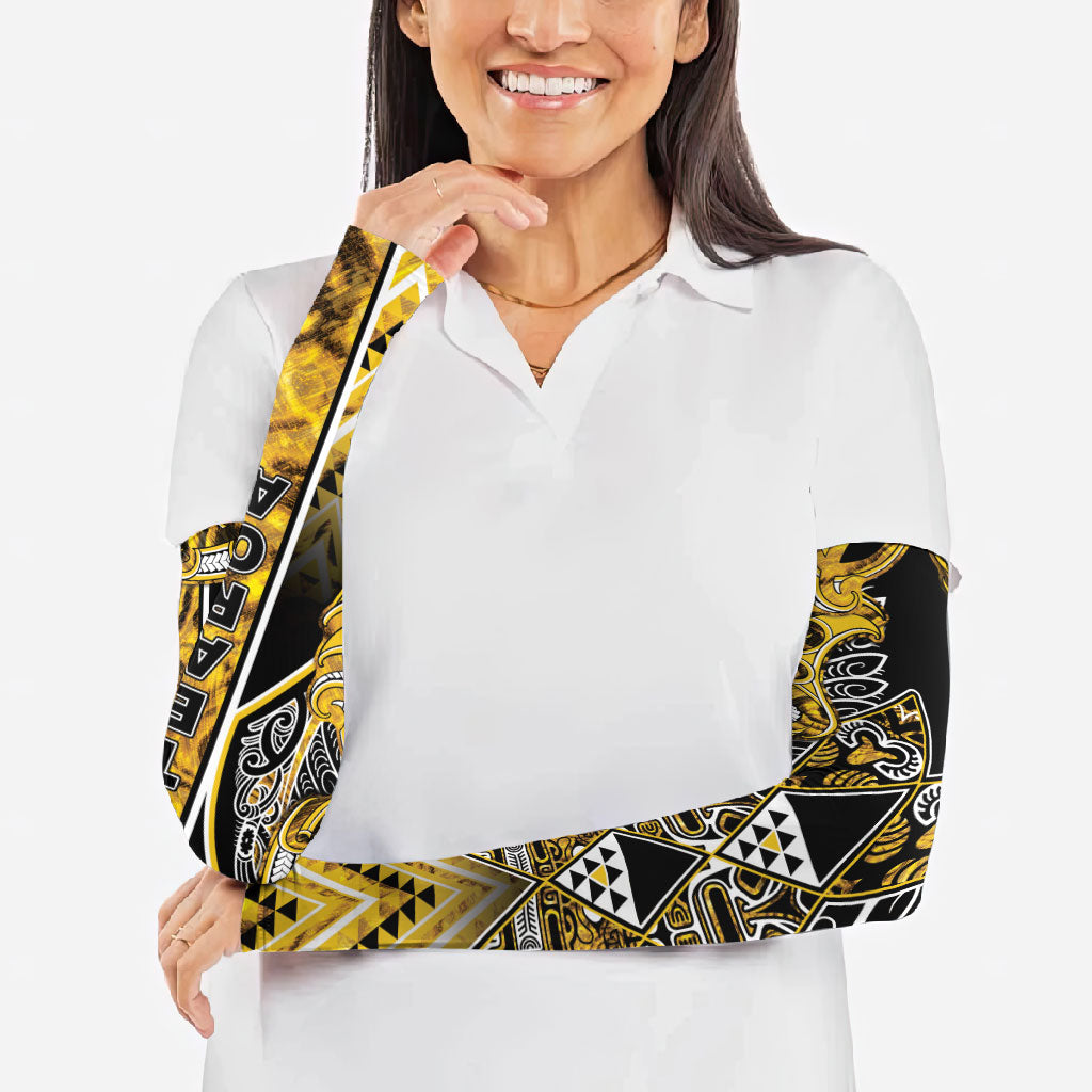 Aotearoa Ngati Whatua Arm Sleeves Maori Tribal Gold Paua Shell Pattern