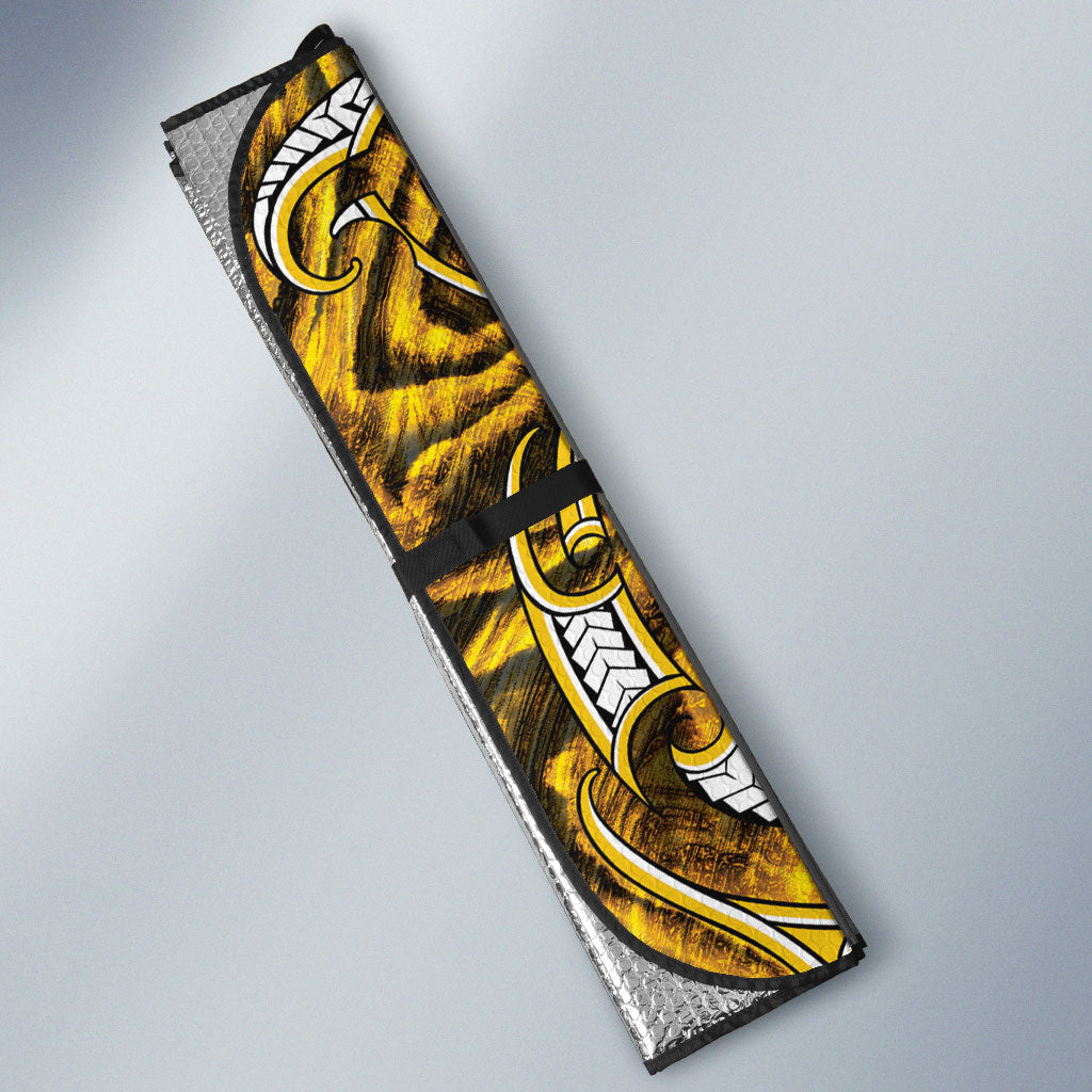 Aotearoa Ngati Whatua Auto Sun Shade Maori Tribal Gold Paua Shell Pattern