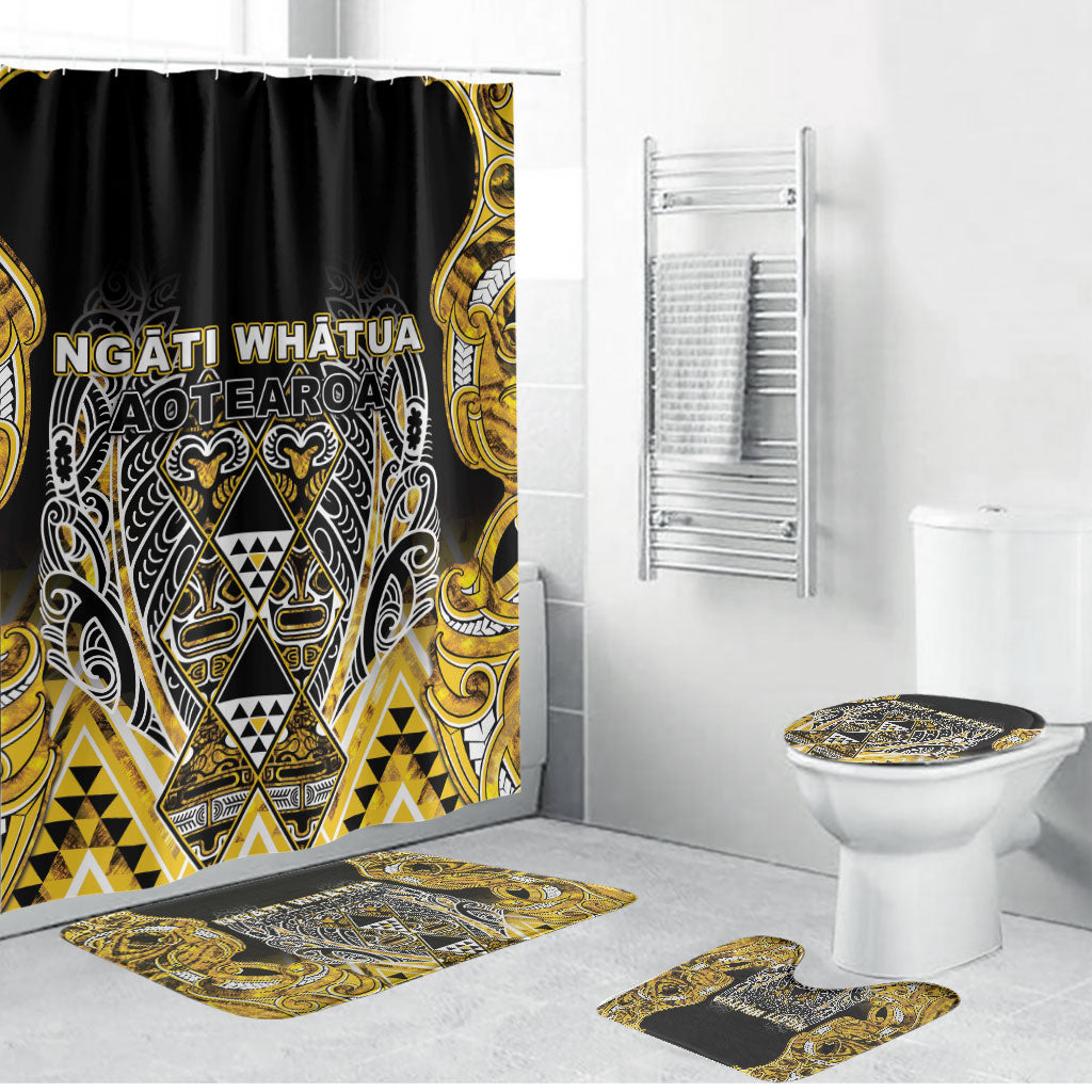 Aotearoa Ngati Whatua Bathroom Set Maori Tribal Gold Paua Shell Pattern